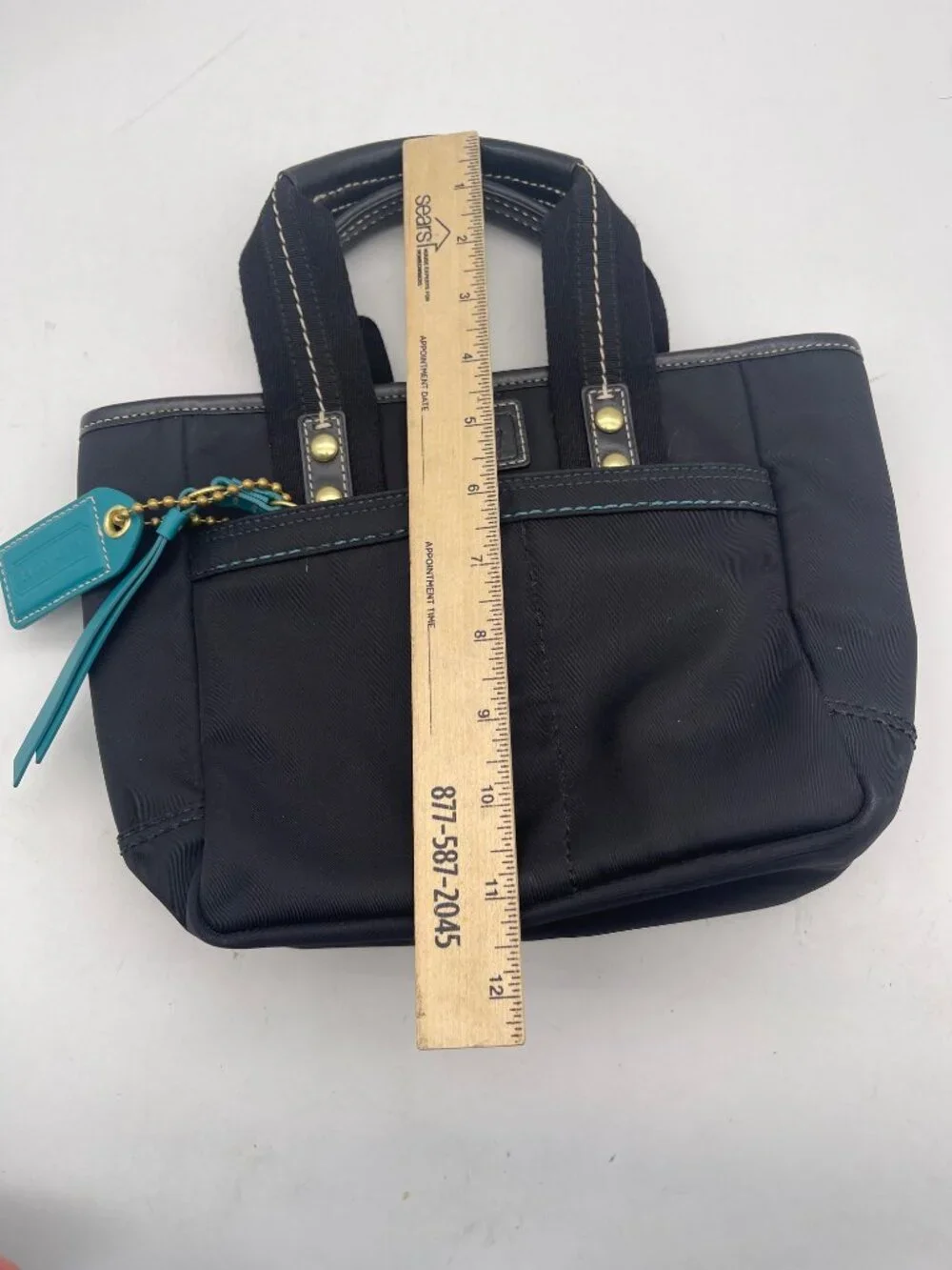 Coach Mini Hampton Tote Black Nylon Leather Accents F10694 Y2K